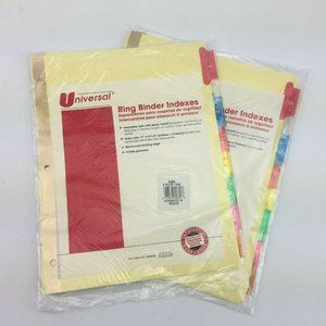Set 2 Universal Ring Binder Indexes 8 Colored Tabs Organizers Inserts 8.5" x 11"